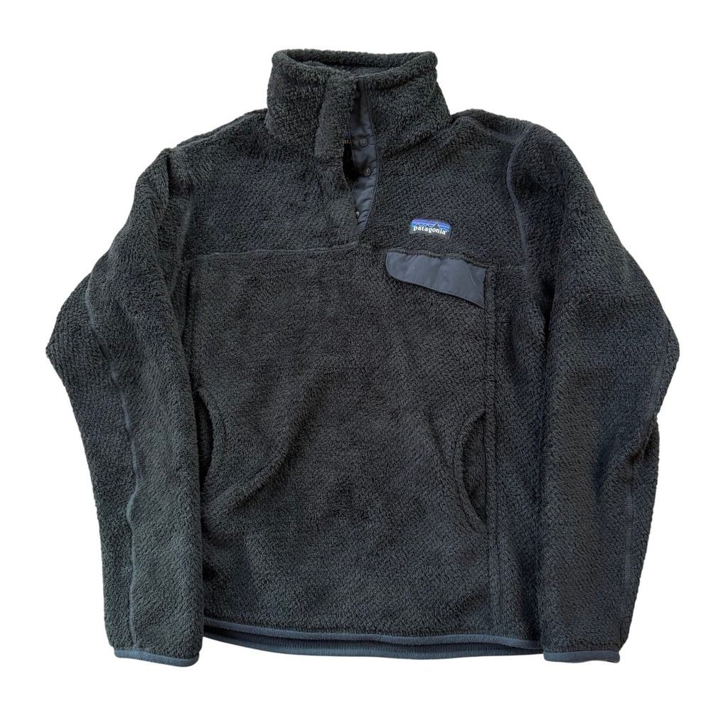 Patagonia Re-Tool Snap-T Pullover Fleece Jacket Black Womens Medium Polartec - Picture 2 of 9